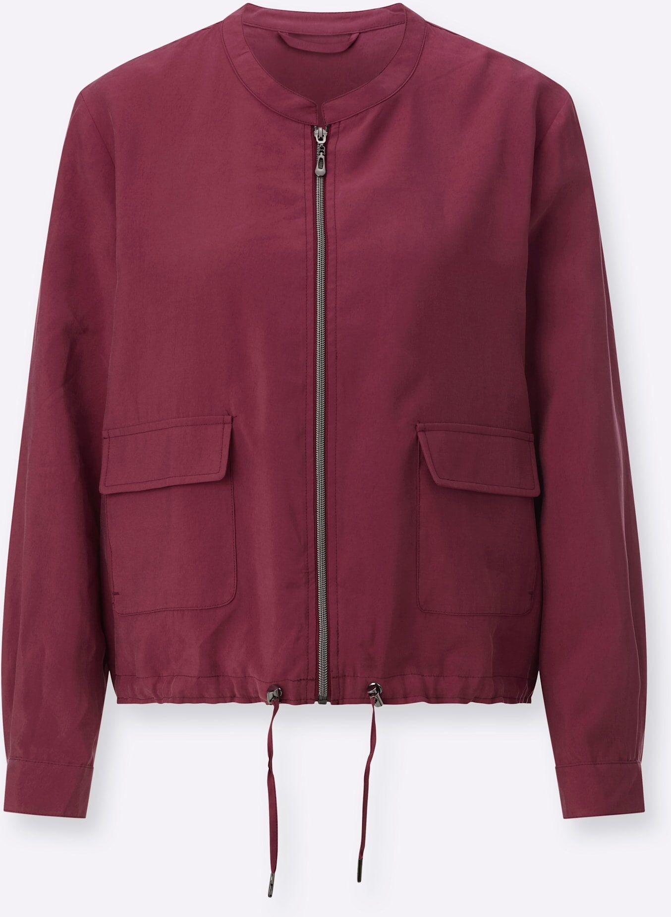 Jackenblazer CREATION L "Modal-Mix-Blouson", Damen, Gr. 52, rot (bordeaux), 90% Modal, 10% Polyester, Blazer Jackenblazer bordeaux 52