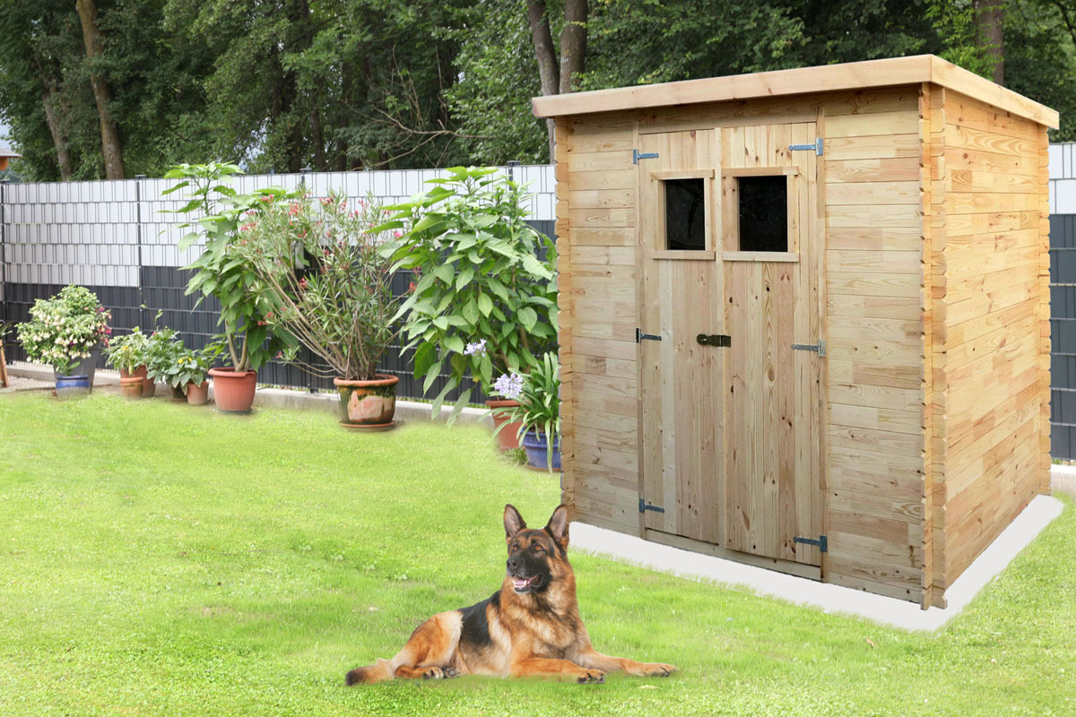 Gartenhütte Pöchlarn - 1,30 x 2,35 Meter aus 19mm Blockbohlen