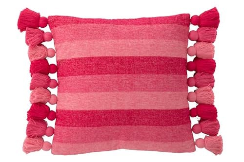 J-Line Kussen Stripe Textiel Roze