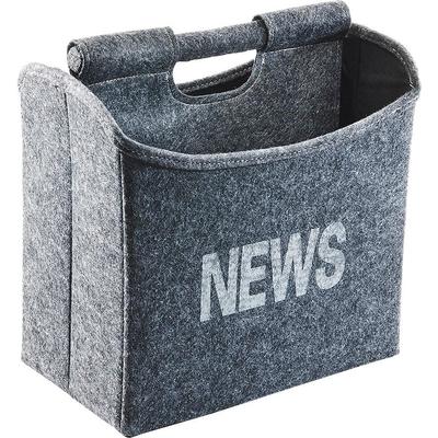 Zeitungsständer LOCKER "NEWS", grau, B:31cm H:31cm T:19cm, Filz, Zeitungsständer, Zeitungsständer, faltbar