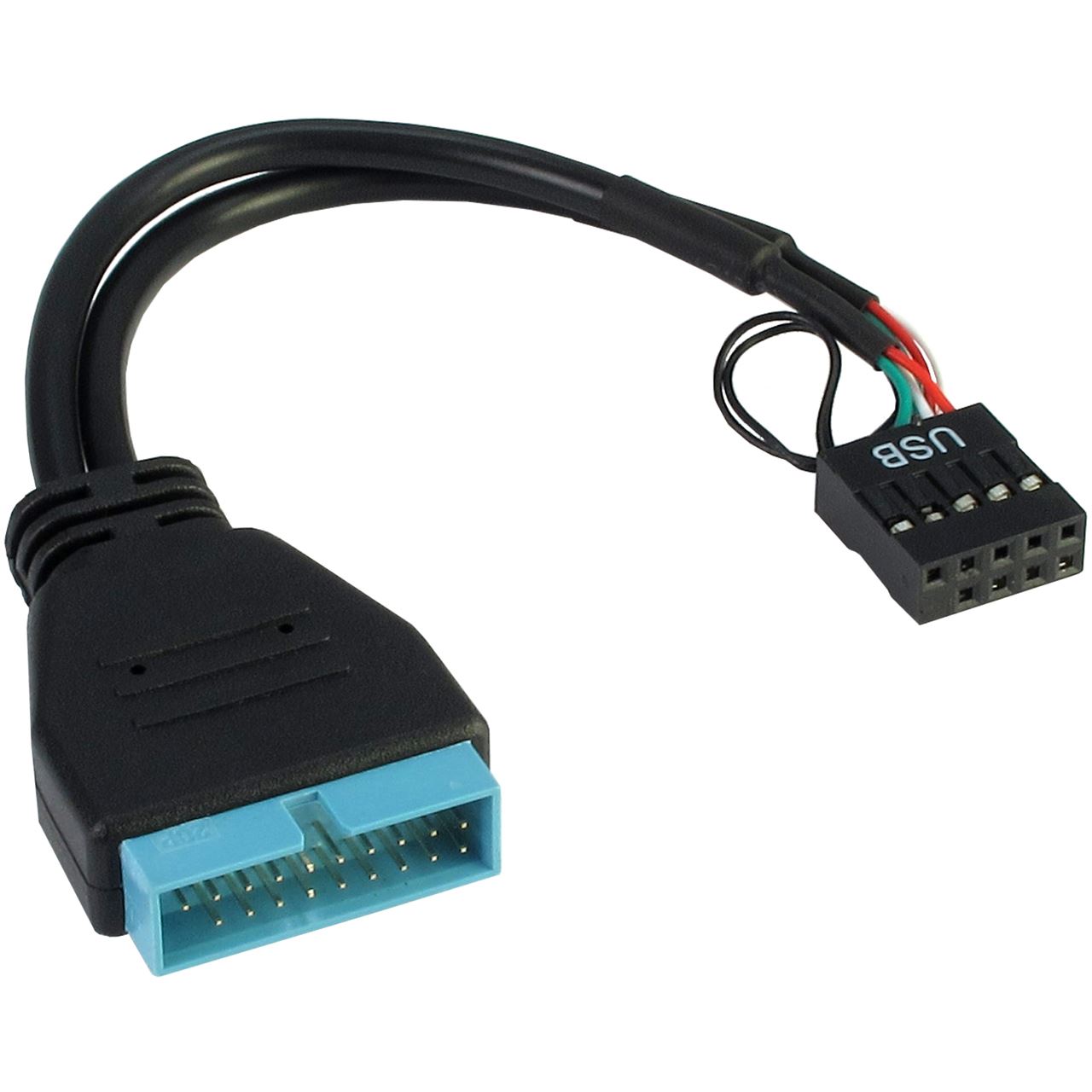 Inter-Tech USB 3.0 auf USB 2.0 Adapter für USB 2.0 9pol Buchse (88885217)
