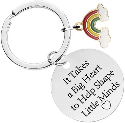 INF Porte-clés en acier inoxydable époxy arc-en-ciel CHY019