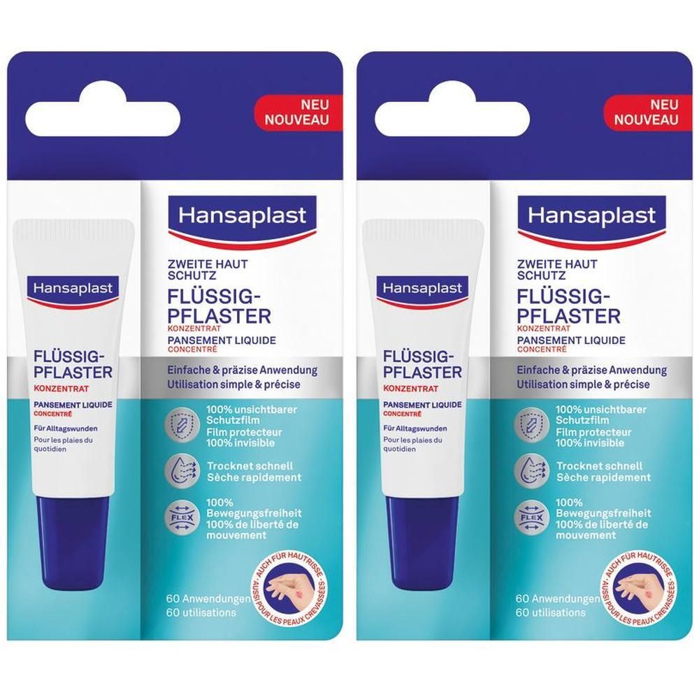 Hansaplast Zweite Haut Schutz Flüssig-Pfl.Konz. 2x 2x10 ml Tube
