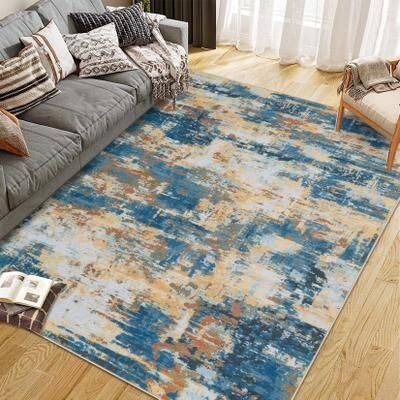 Garvee Area Rug Washable Non-Shedding Abstract Rug Soft Non-Slip Rug for Living Room Dining Room Indoor