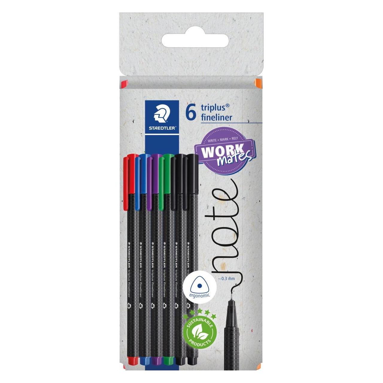 Staedtler Fineliner triplus rPP, 6 Stück (6x) (334 C6)