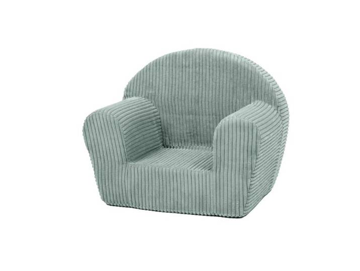 Fauteuil piqué enfant Menthe velours côtelé