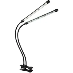 Klemmstrahler Pflanzenlampe Wachstumsleuchte Tischleuchte Anzucht IP44 Tischlampe Dimmer Timer LED, Kunststoff Metall, 1x LED 540 lm Kaltweiß, LxBxH 45x41x47 cm