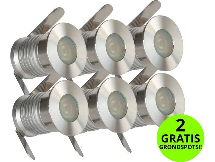 Lyslight Olan Grondspot Voordeelset - Tuinverlichting - 6 Aluminium/RVS Spots - Plug and Play - Laagspanning 24V (6 stuks)