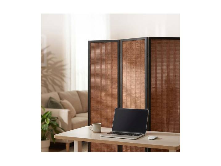 Paravent RELAXDAYS, braun, B:120cm H:170cm T:2cm, Bambus, Stellwände, Paravent
