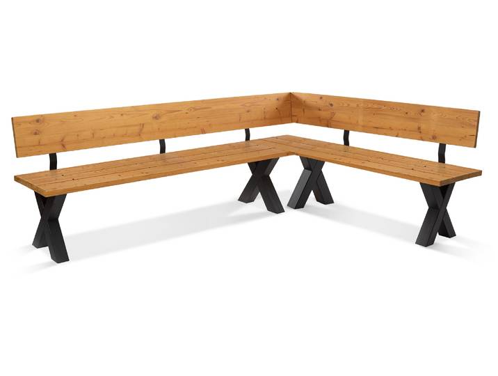 KENTUCKY Garten-Eckbank mit X-Beinen, Altholzoptik, Material