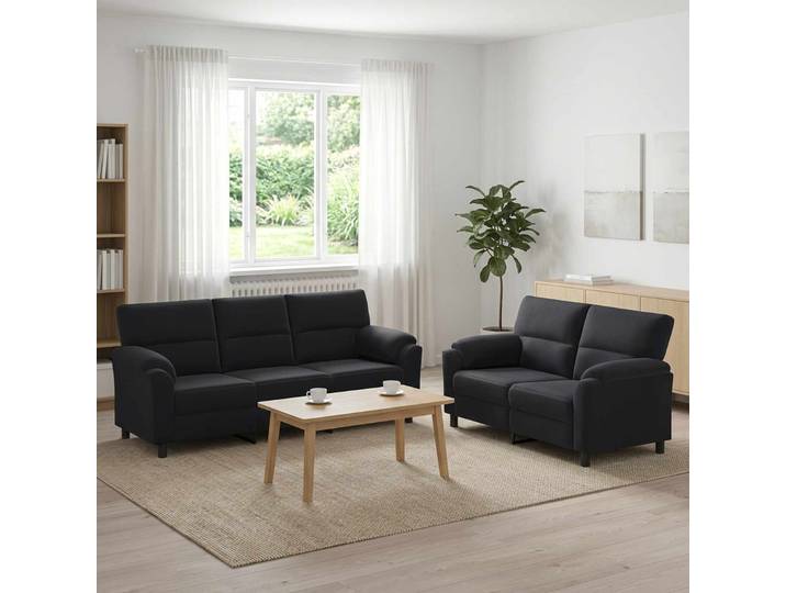 vidaXL Sofa-Set 2 pcs Schwarz Samt