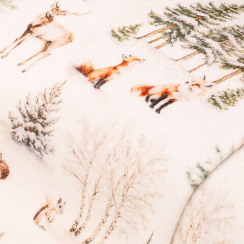 Kuscheliges Wellness-Fleece "Winterlandschaft", weiß-color