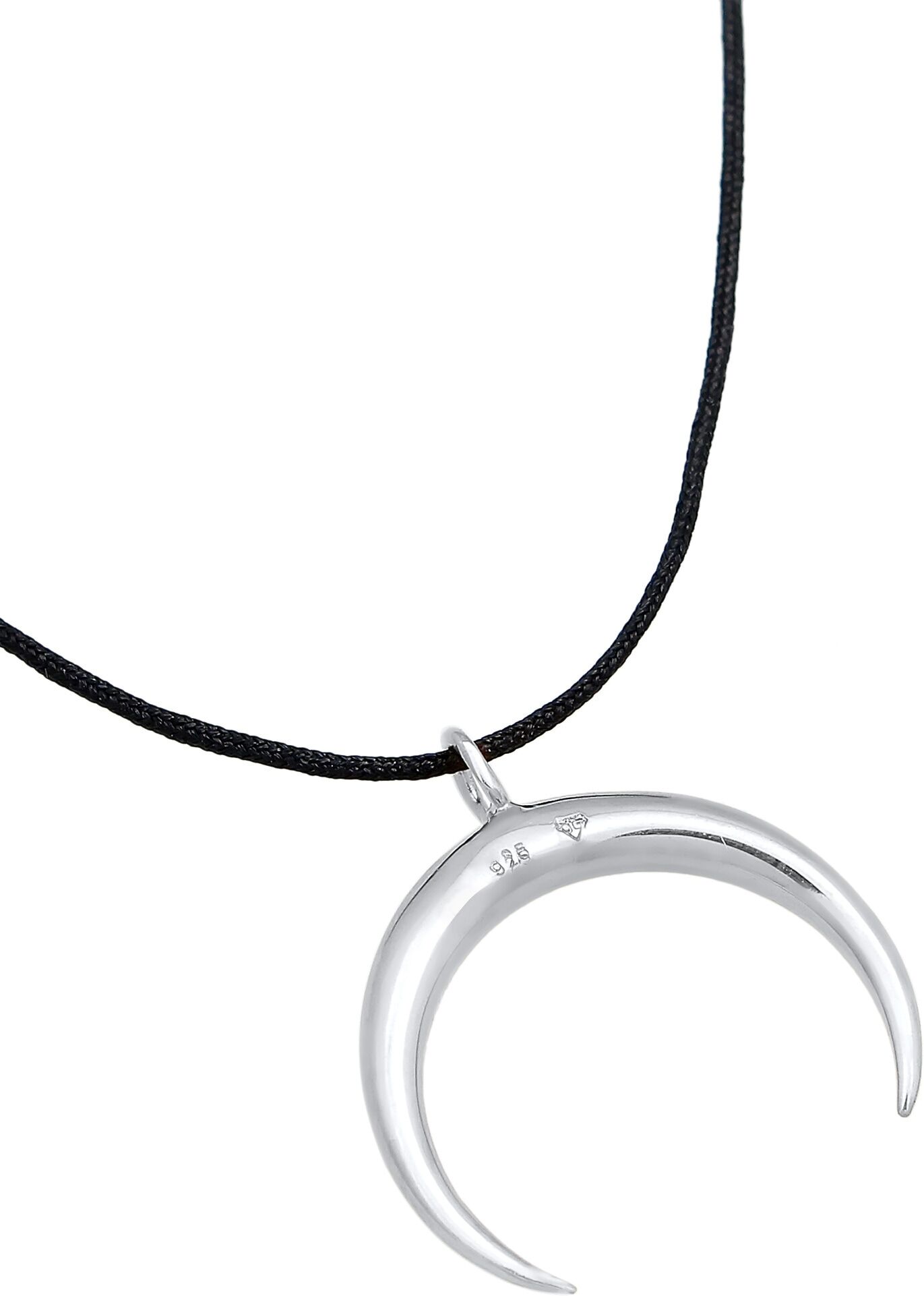 Choker ELLI "Halskette Choker Nylon Halbmond Sichel 925 Silber" Gr. 36, silber, Halsketten, Damen, ohne Stein, Silber 925 (Sterlingsilber), Choker