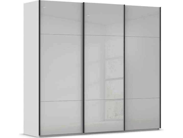 Schwebetürenschrank, Seidengrau, 242x223x68 cm, Holzwerkstoff, 3 Kleiderstangen & 6 Fachböden, Modern, Rauch