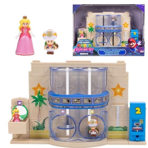 Jakks Pacific Super Mario Galaxy Gateway Galaxy Diorama Playset met Peach, Captain Toad en Transparante Buizen