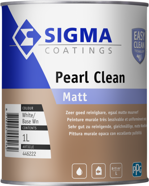 Sigma Pearl Clean Matt - 1 Liter - Wit / Kleur   8716242005162   Verf