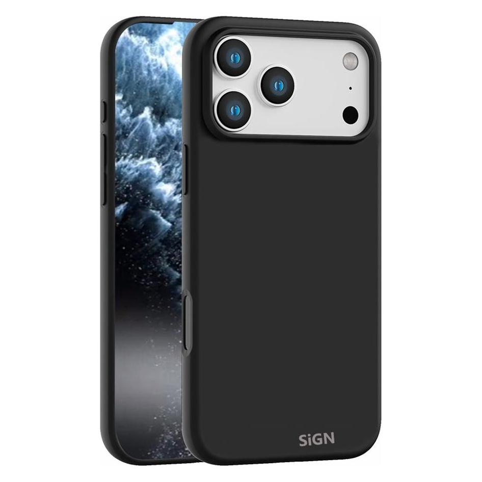 SIGN Liquid Silicone Case for iPhone 17 Pro - Black (Apple iPhone 17 Pro) (SN-SIL17PBLK)