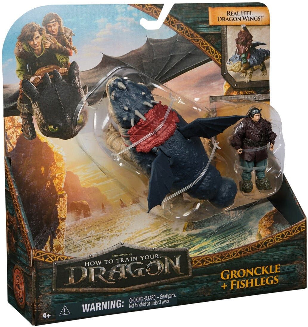 Dreamworks Dragons Viking and Dragon Gronkle Figure Set by Spin Master for Ages 4 and Up