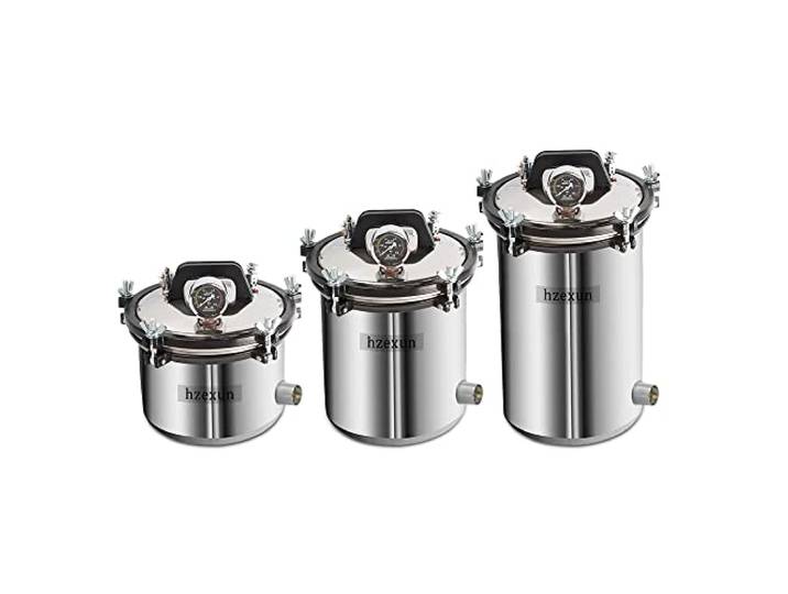 hzexun Autoklaven kammer Sterilisiert Dampfsterilisator Elektrische Autoklavenmaschine Tragbarer Laborautoklav für zahnärztliche medizinische Geräte (18L)