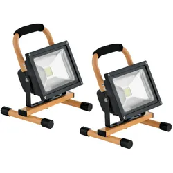 Baustrahler Flutlicht Werkstattleuchte LED Außenstrahler Gartenleuchte, tragbar Spot schwenkbar, 20W 1970lm kaltweiß, LxBxH 22,5x10x28 cm, 2er Set
