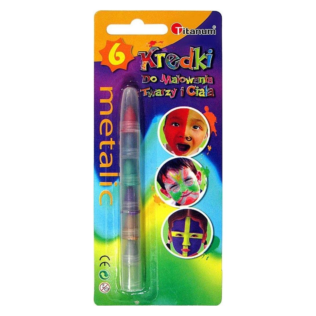 Titanum Metallische Gesichtsmalstifte, 6 Farben (1x) (41946087)