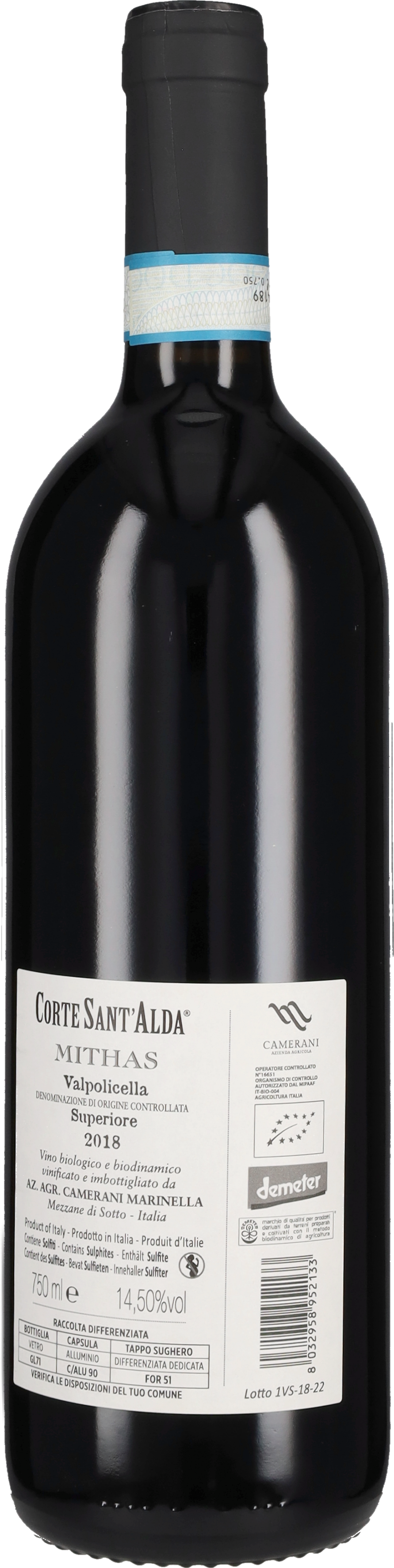 Valpolicella Superiore 'Mithas' Camerani - Corte Sant'Alda 2018