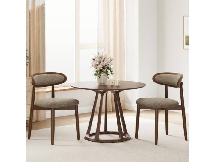 MALOL Esszimmerstühle 2er Set, Stühle Esszimmer, Ergonomischer Stuhl mit Massivholzrahmen, 5cm Schaumpolsterung, Bequeme Polstersitzfläche, Küchenstuhl für Zuhause und Gewerbe, Kamel