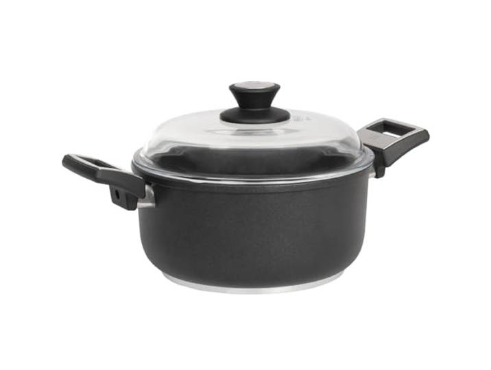 SKK kleiner Universal-Topf Ø 16 cm - induktionsgeeignet - Gemüsetopf Aluguss beschichtet Kochtopf mit Deckel aus Glas - Made in Germany