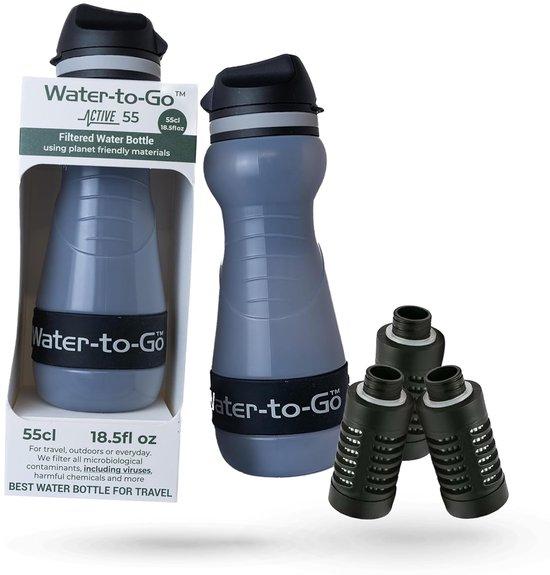 Wasserfilterflasche 550ml - Ideal für Wandern, Camping und Reisen - 3-in-1 Filter Technologie