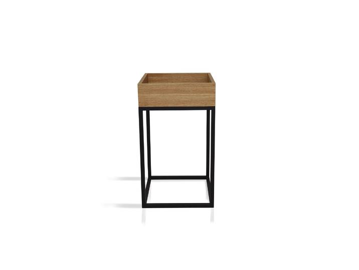 MEDU Blumensäule, Material Massivholz / Metall, Eiche geölt /