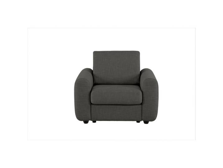 Fauteuil manchettes Kara NICARAGUA tissu bergamo graphite