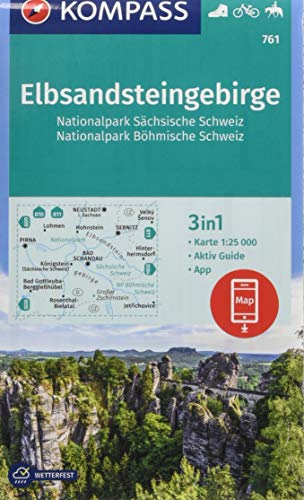 KOMPASS-Karten GmbH - Elbsandsteingebirge, Nationalpark Sächsische Schweiz, Nationalpark Böhmische Schweiz: 3in1 Wanderkarte 1:25000 mit Aktiv Guide inklusive Karte zur ... Reiten. (KOMPASS-Wanderkarten, Band 761) - Preis vom 09.10.2026 07:28:09 h