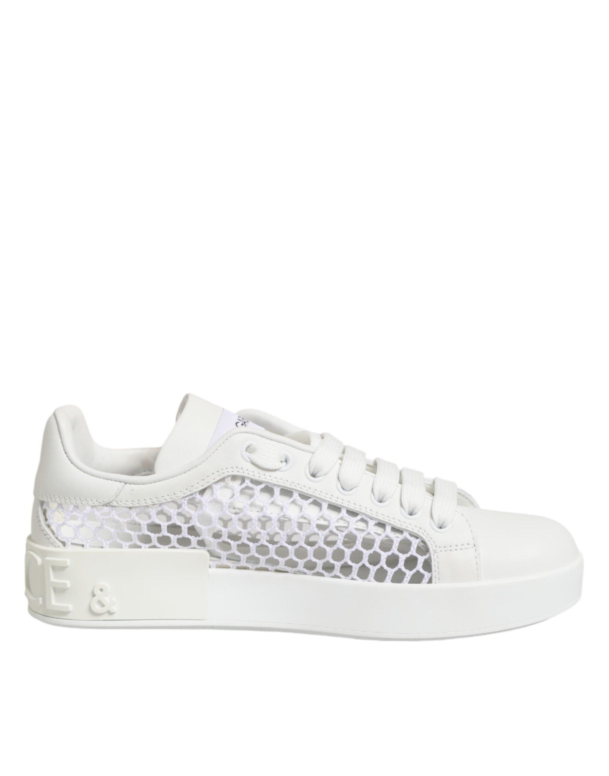 Dolce & Gabbana Witte Mesh Inzetten Lage Sneakers Schoenen