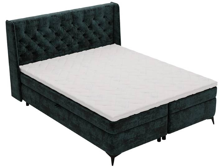 Boxspringbett ZARA beton schiefergrau 140x200cm halbfest