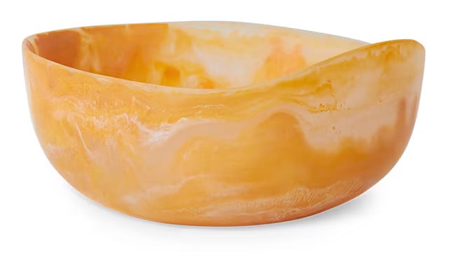 HKliving Schaal Patio Marmerlook Oranje Ø25cm