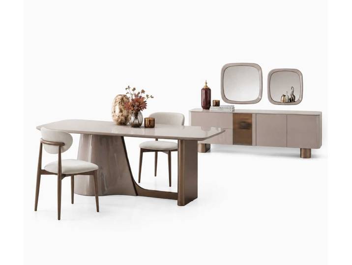 JVmoebel Esszimmer-Set Esszimmer Set Esstisch 2x Stühle Holzmöbel Sideboard, Made in Europa
