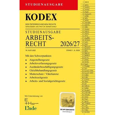 KODEX Studienausgabe Arbeitsrecht 2026/27, Taschenbuch von , Linde, 978-3-7073-5589-5