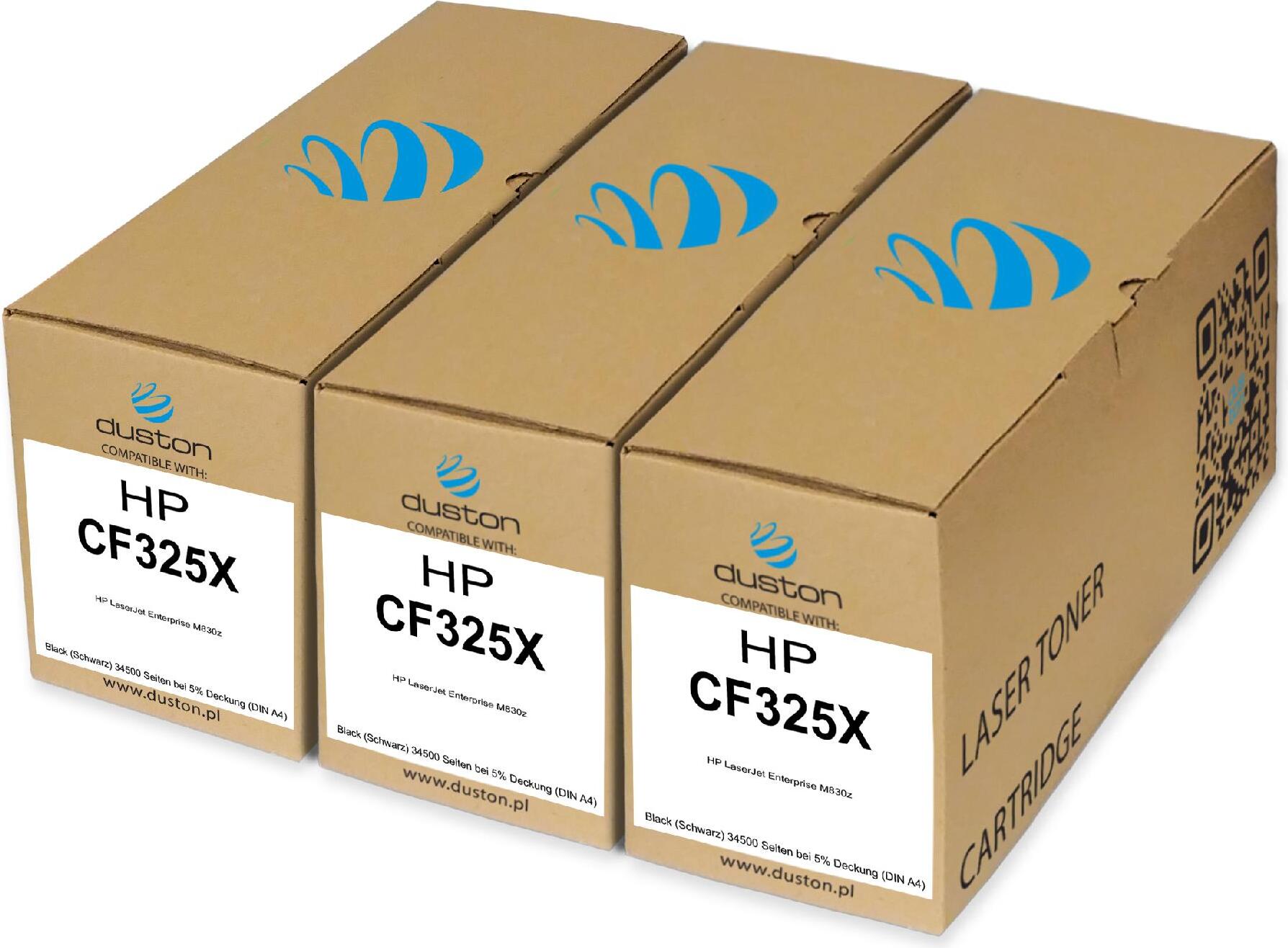 3x CF325X, 25X Toner Druckertoner Patrone Schwarz kompatibel mit HP LaserJet Enterprise M830z