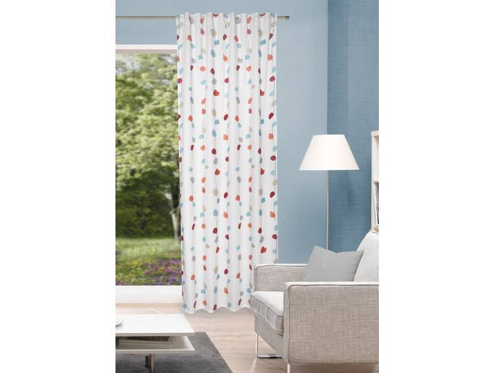 Vorhang HOME WOHNIDEEN EFFIE Gr. 1, orange (terra), B:135cm H:245cm, Baumwolle, Polyester, Gardinen, Vorhang, Kombibandschal Dekostoff, bedruckt