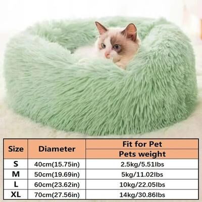 Uplift Essentials Calm & Cozy Long Plush Donut Pet Bed green m