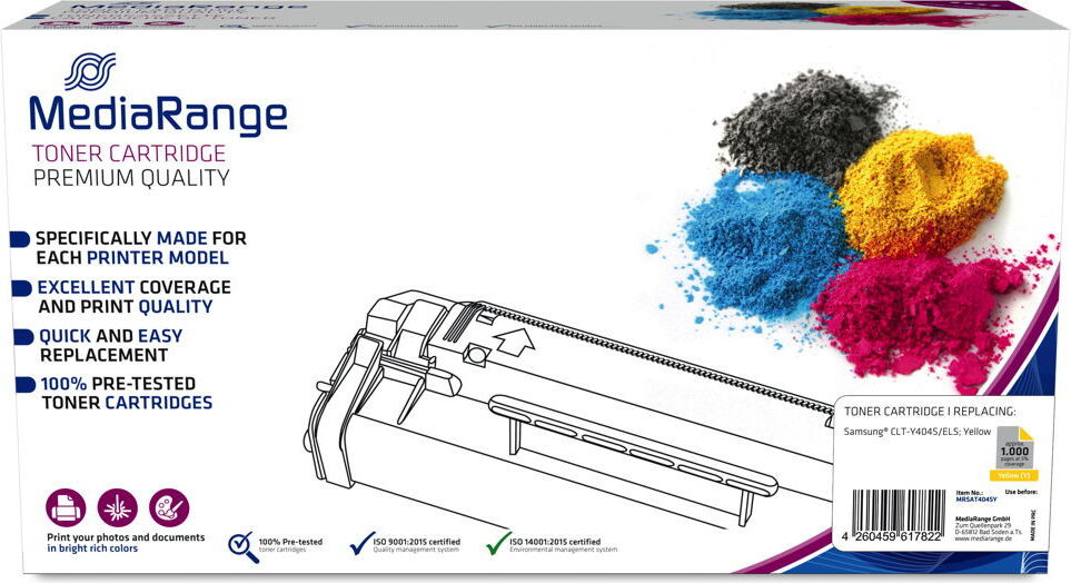 MediaRange MRSAT404SY Toner voor Samsung CLT-Y404S/ELS met Chip - Geel