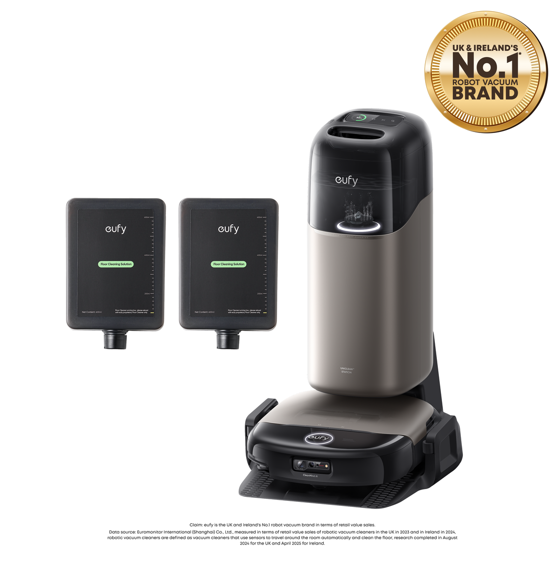 eufy Omni S2 Robot Vacuum and Mop with 2 bottles of eufy Floor Cleaning Solution