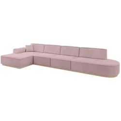 ECKSOFA Ottomane Links IREA-L3 - 412x165x80 cm Rosa