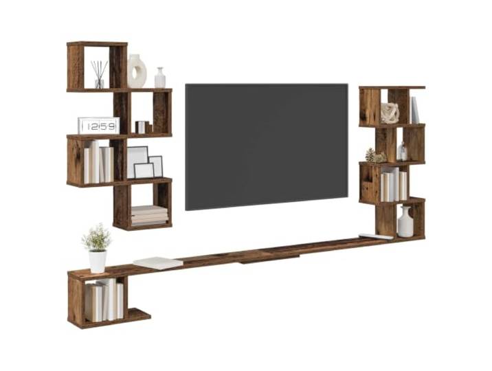vidaXL Étagère murale pour téléviseur Bois ancien 200 x 15 x 94 cm