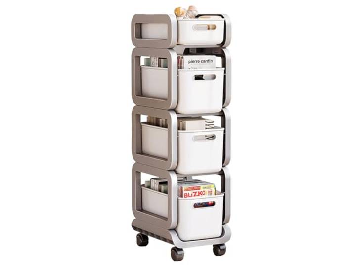 ROHCGHC Rollwagen, Wagen mit Rädern schmale Räume Küche Bad Waschküche(Grey,2 Tier A)
