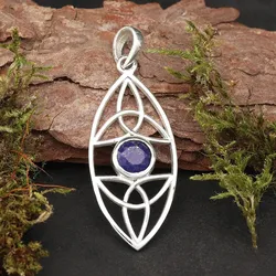 Drachensilber Lapislazuli Edelstein keltischer 925 Silberschmuck Anhänger - Silber;Blau