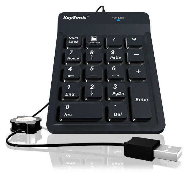KEYSONIC RaidSonic ICY BOX® Nummernblock kabelgebunden ICY BOX ACK-118BK schwarz 22084