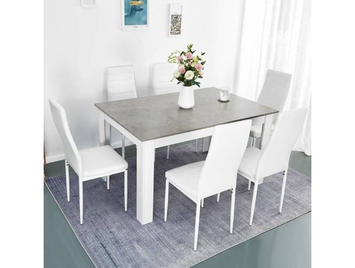 Mondeer - Ensemble table à manger avec 6 chaises Table à Manger Table à Cuisine Pour Salle à Manger Cuisine - Gris
