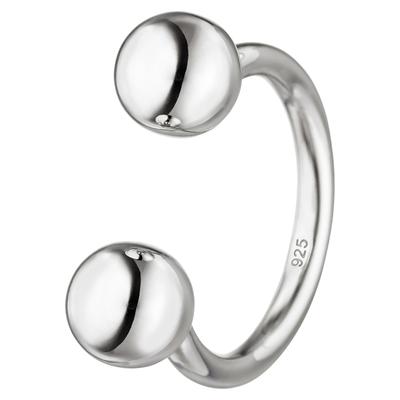 Silberring JOBO "Ring Kugeln offen" Gr. 52, silber (silber 925), Fingerringe, Damen, 52, Silber 925 (Sterlingsilber), Silberring, 925 Silber