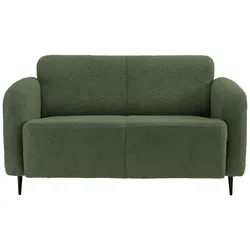 2-Sitzer-Sofa Marone Dunkelgrün Teddystoff